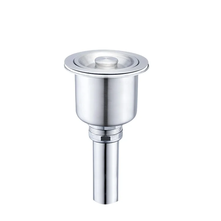 All 304 Stainless Steel 4-1/2 Inch Kitchen Accessories Sink Drain Strainer with Removable Deep Waste Basket