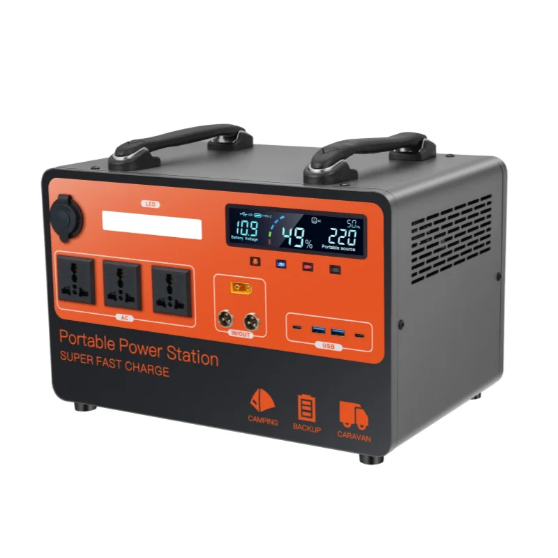 Fast Charging AC DC Rechargeable Emergency Solar Generator 110v 220v 2000W Lifepo4 Battery Portable Power Station