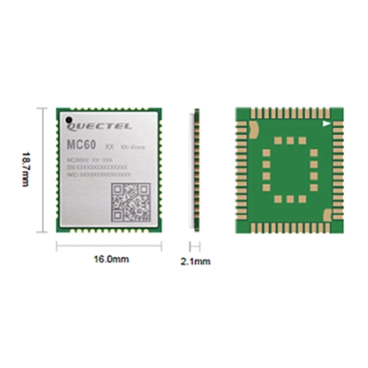 Quectel 2G IoT Quad-band GSM/GPRS/GNSS Module MC60 Interface Dual SIM Single Standby LCC
