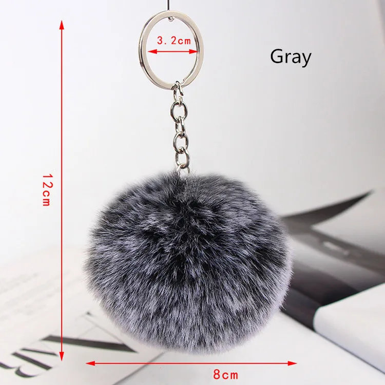 New Design Cute Keychain Fluffy Ball Key Pendant Creative Car Accessories Bag Ring Small