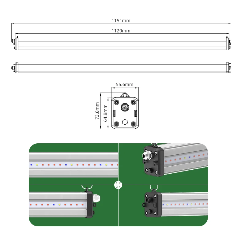 Linkable Greenhouse Blue Red 100w Interlighting Grow Light for Cucumbers Tomatoes Greenpower Grow Lights Supplement