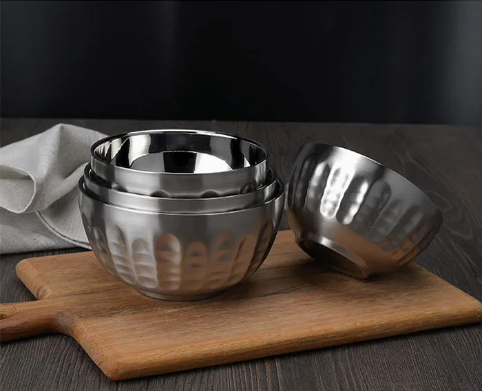 Hot sale 11.5cm high-grade stainless steel fruit soup bowl heat insulation nesting bowl for family