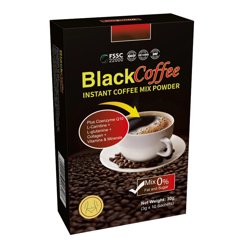 Wholesale Slim Coffee Private Label Customized Pure Organic Black Instant Coffee Powder Coffee