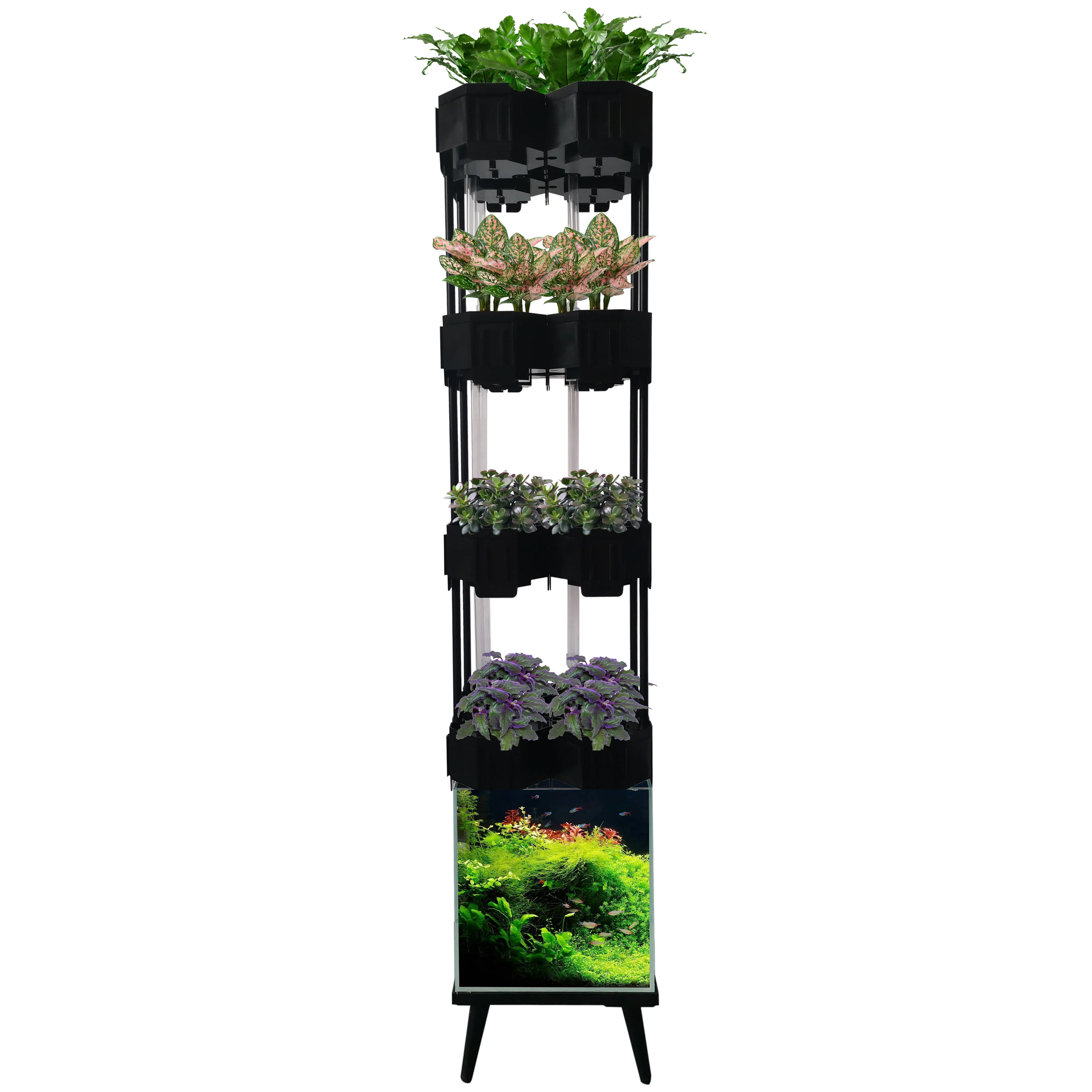 Indoor vertical aquaponics kits