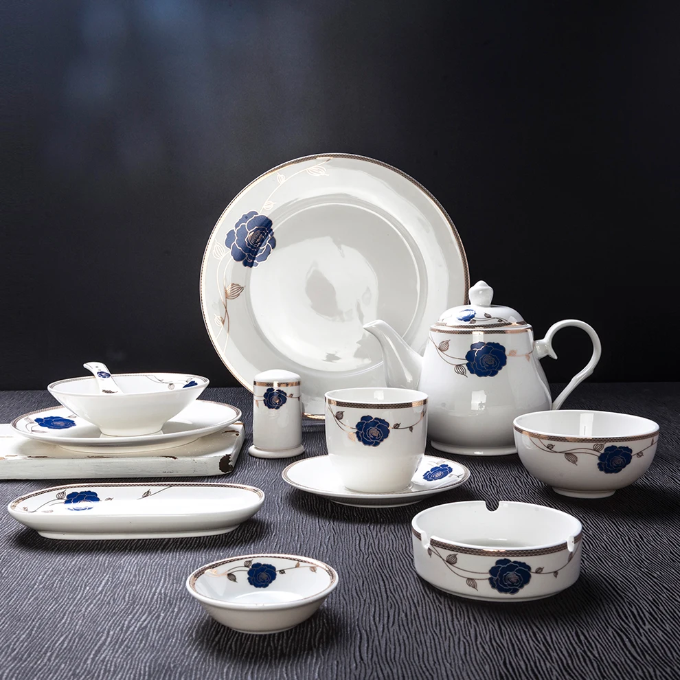 Cheap Price Wedding Restaurant Banquet Party Porcelain Plate Dinnerware Bone China Dinner Set