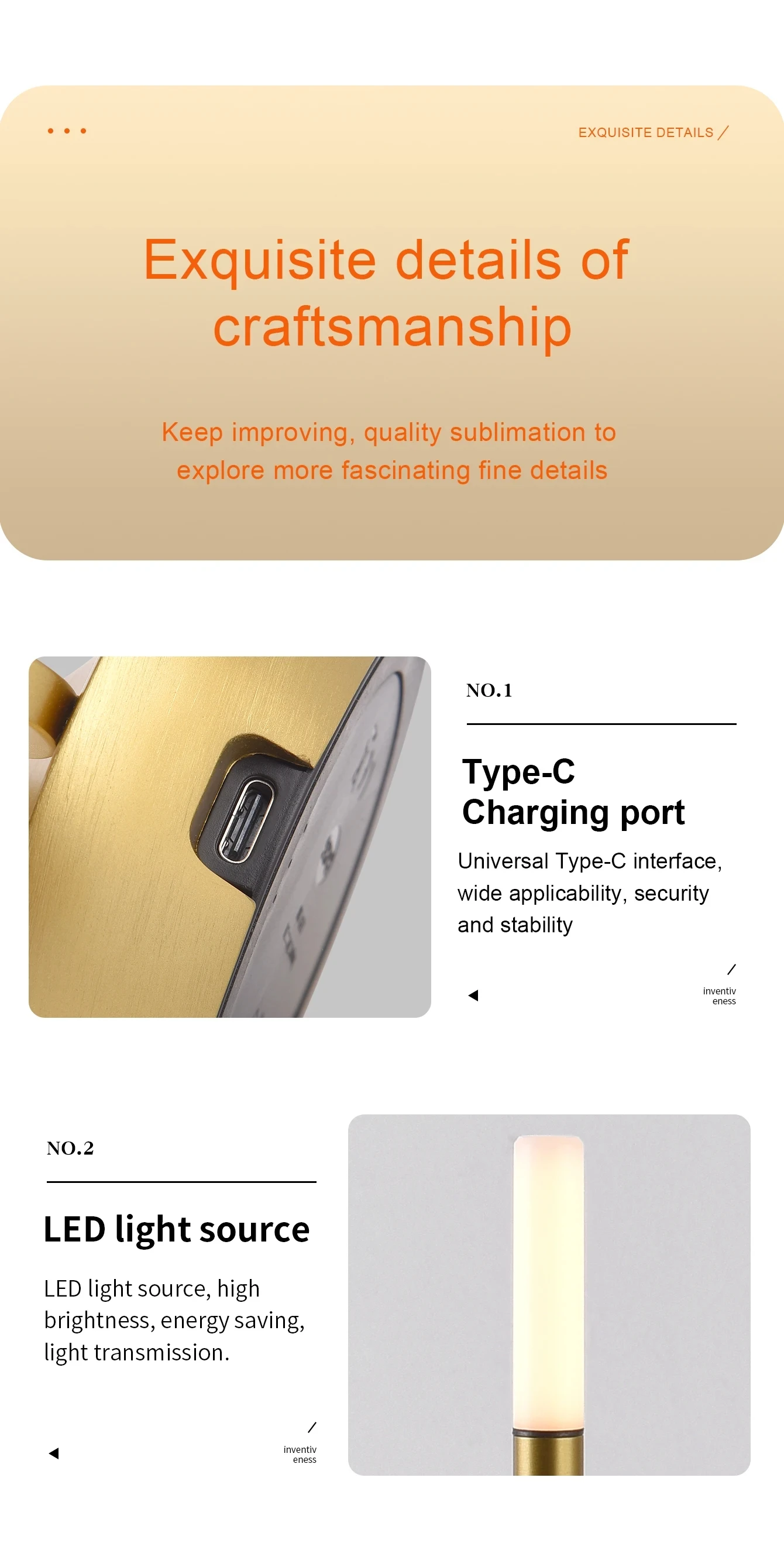 USB Plug Rechargeable Bed Reading Book Night Light LED 3 Modes Dimming Eye Protection Light Bedside Table Lamp