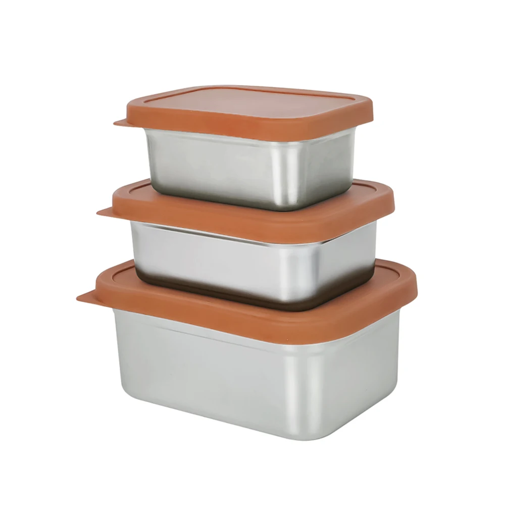 Microwave Stainless Steel Bento Box Adult Lunch Containers with Silicone Lids Lunch Box Kids Perfect for School Dining Out Work