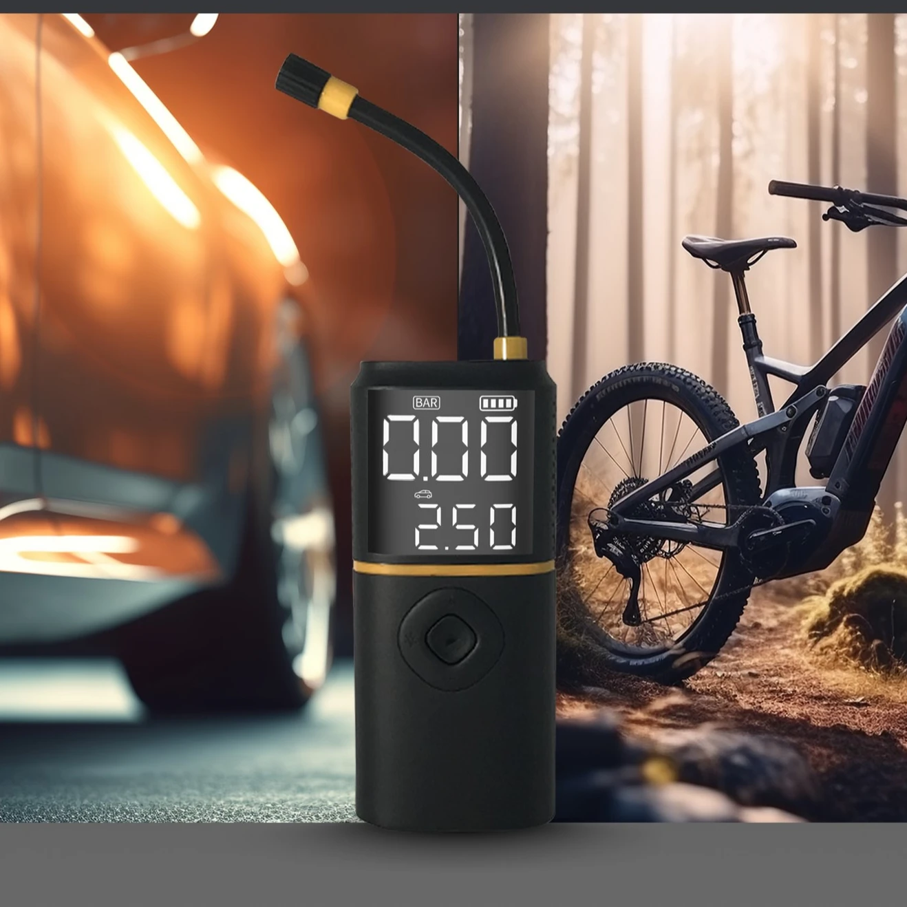 Battery Cordless Car Air Pump Compressor Auto Rechargeable Mini Portable Electric Wireless Bicycle Tire Inflators