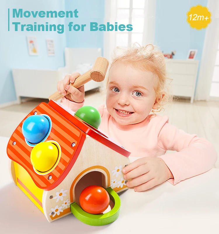 TopBright Wooden Hammer Toy Pounding Bench Toy for One Year Old Presents Toddler Boy Gifts for 1 Year Old