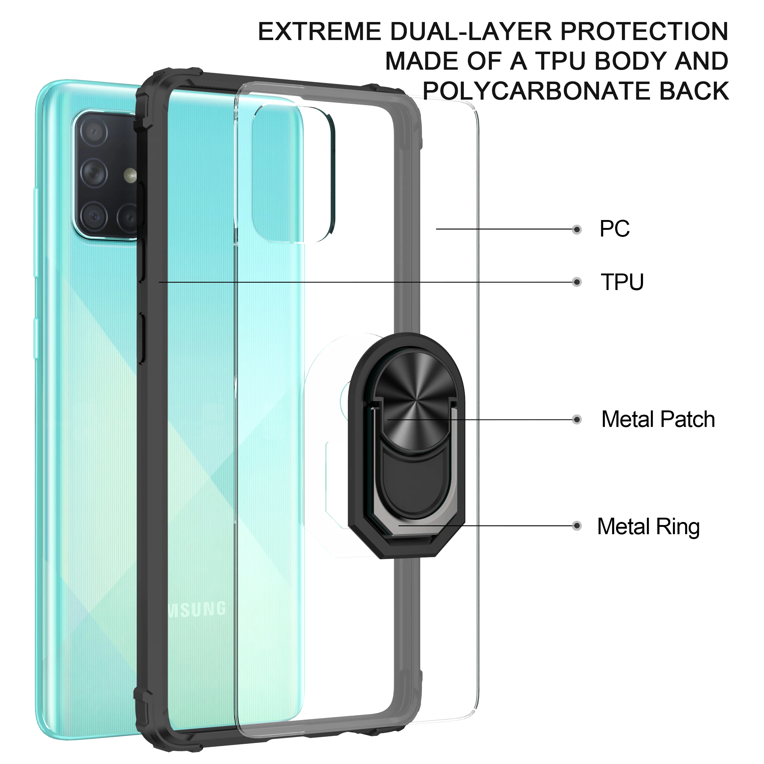 New Acrylic For Samsung For Galaxy A72 A52 Note 10 Plus Transparent Cover Mobile Phone Case Air Bag Anti Falling Non Yellowing