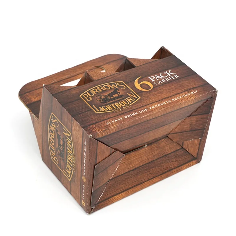 2024 wholesale custom 3 bottles, 6 bottles standard 750 ml wine corrugated wine box with handles
