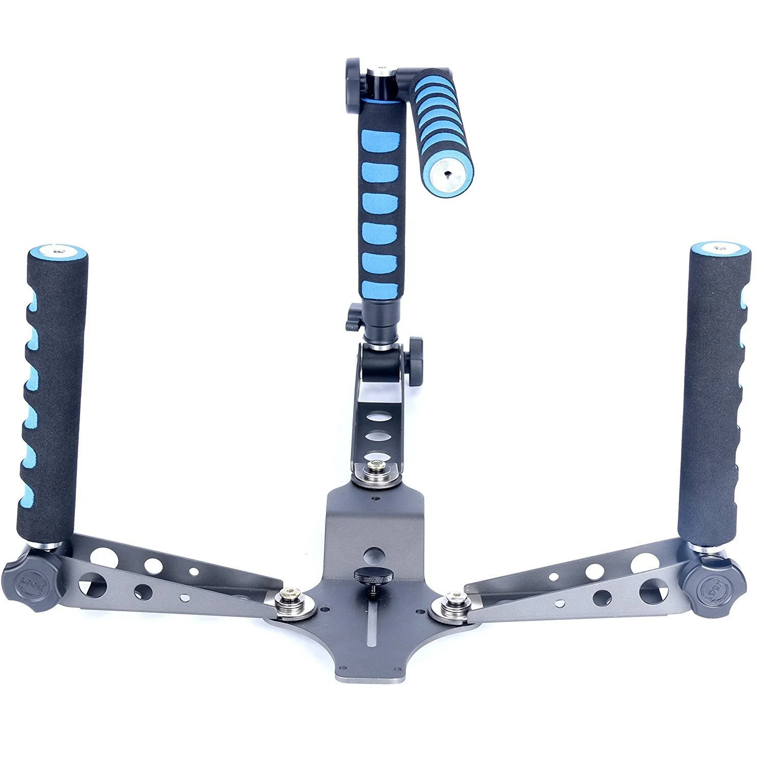 
Aluminum Alloy Foldable Double-handle Rig Shoulder Mount Video Stabilizer Steadicam for DSLR Camera Camcorder 