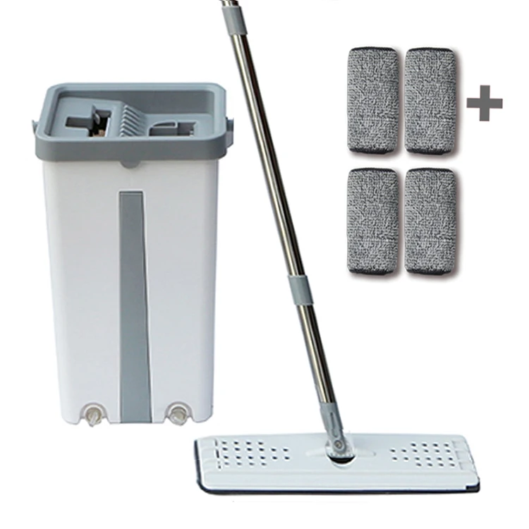 The Newest Flat Quick Clean Mop 360 Microfiber Squeeze Mop Bucket With Home Dry And Wet Mop