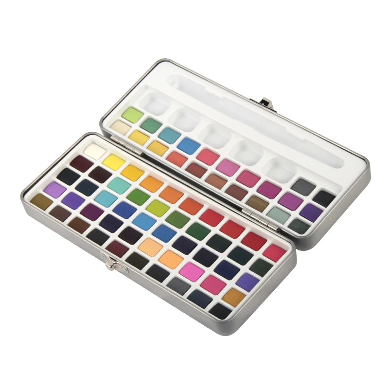 Watercolor Paint Set,Watercolor Paints,72 Vivid Colors Including Metallic And Fluorescent Colors In Gift Box