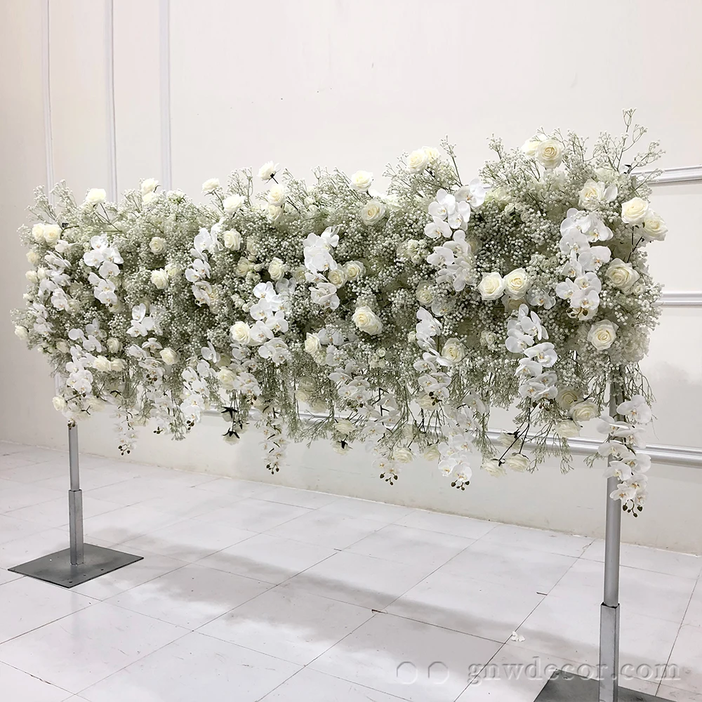 GNW Luxury Custom Artificial Flower Wedding Backdrop Decor Garland Flower Arrangement table runners wedding