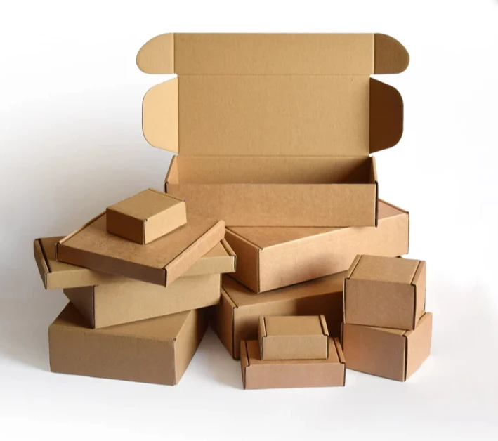 China supplier factory price folding shipping box plain kraft cartons corrugated box kraft mailer boxes