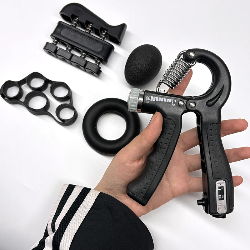 Skyhope 11lbs-132lbs (5kg-60kg) Adjustable Hand Grip Strengthener Anti-Slip Grip Strength Trainer with Stainless Steel Spring