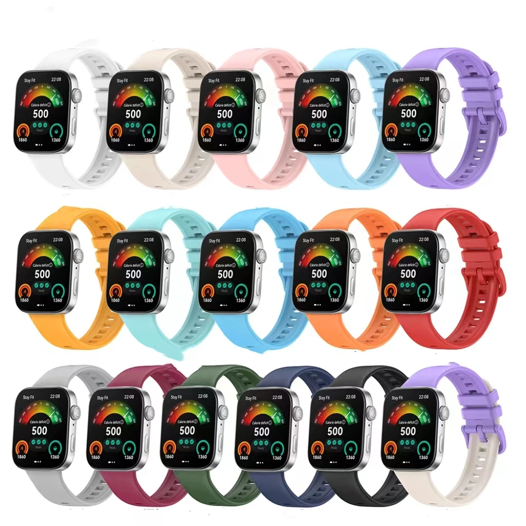 New Custom Logo Smart Watch Strap Solid Color Silicone Replacement Watch band Sport Band for Huawei Watch Fit 3 Strap