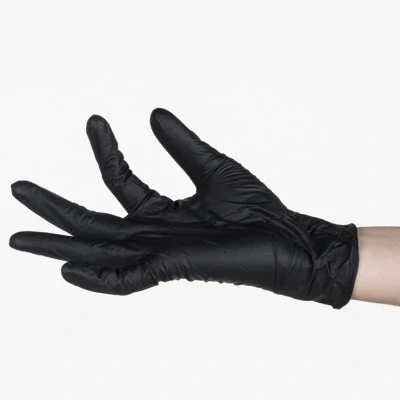 China wholesale black working  nitrile gloves diamond grip nitrile gloves