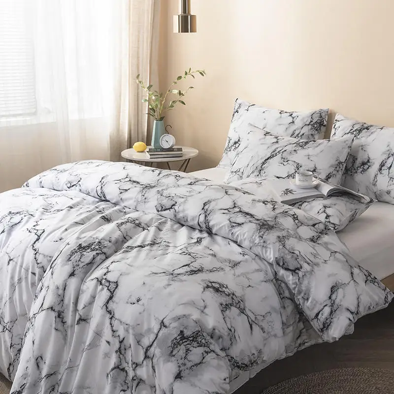Горячие продажи печать каменный узор одеяло DuvetCover комплект 3 шт. нам Queen и King Size/полный размер постельное белье Оптовая