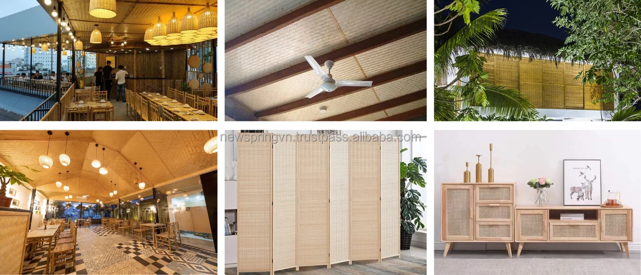 Handmade Woven Bamboo Mat Rattan Mat Natural Material for Construction and Decoration Bamboo Mat