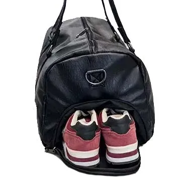 
wholesale duffel bag gym pu leather duffel toiletry traveling bag set for women 
