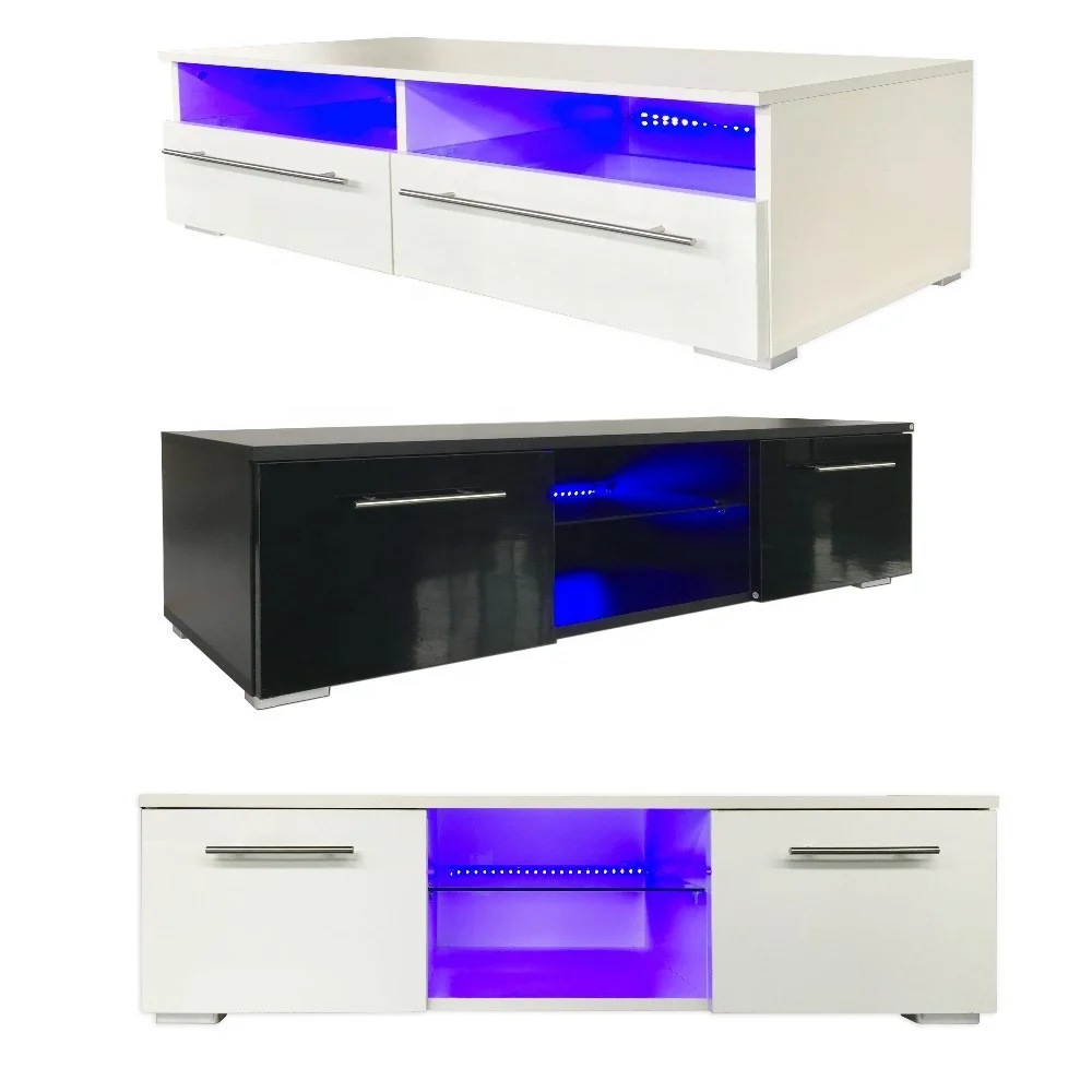 
Blue LED light TV stand and TV cabinet 
