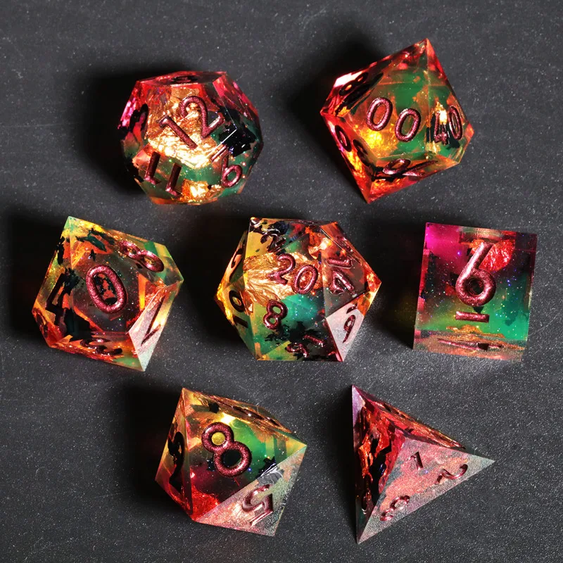 Mini Planet Resin Dice Sets D&D Polyhedral Dice For RPG Dungeons and Dragons Pathfinder Game Dice Custom D4 D6 D8 D10 D% D12 D20