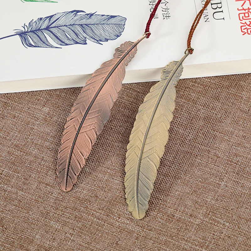 Stock cheap metal bookmark student gift gold silver engraved bookmarks with colorful tassels