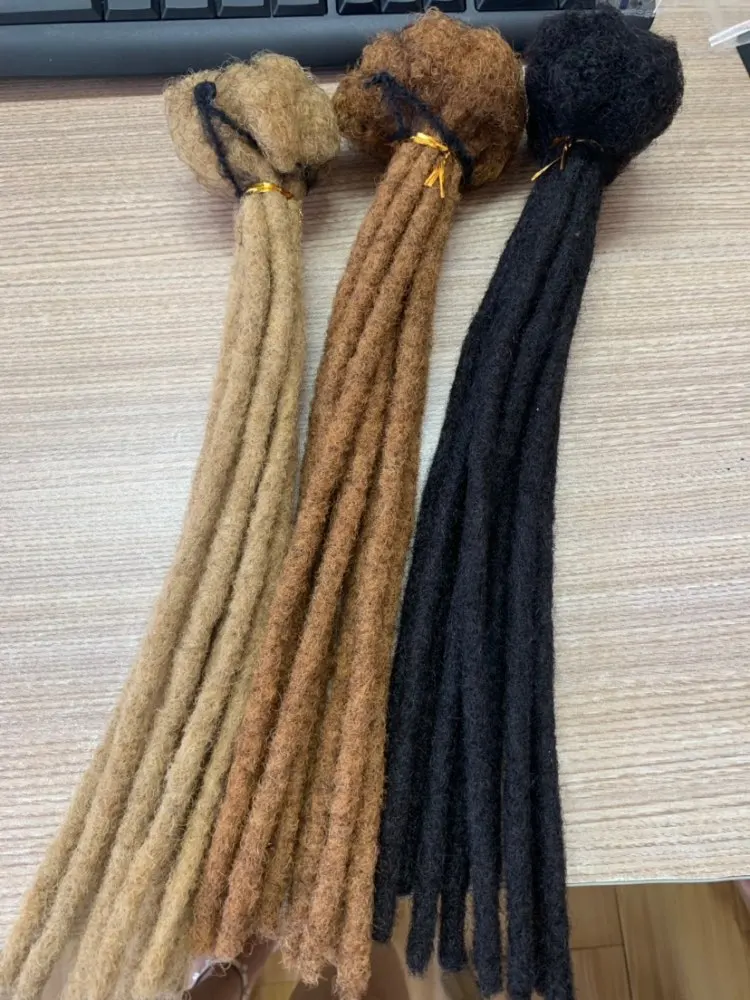 wholesale 100% handmade  afro kinky human hair dreadlock extension loc extension human hair crochet dreadlock braiding hair