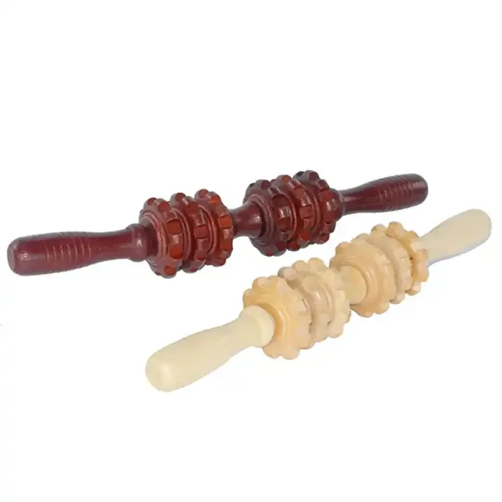 2024 Hot Sell Wooden Massage Roller Anti Cellulite Massage Therapy Tools Body Muscle Roller Massager