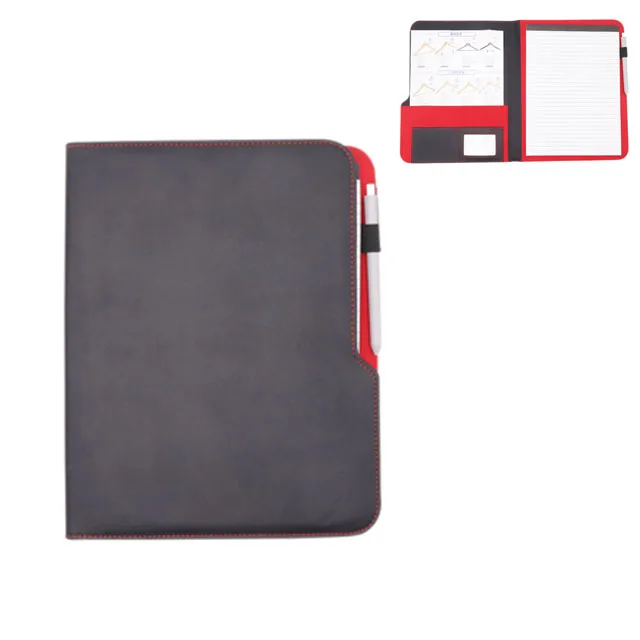 Luxury A4 tablet genuine pu leather file covers women and mens business portfolio folder