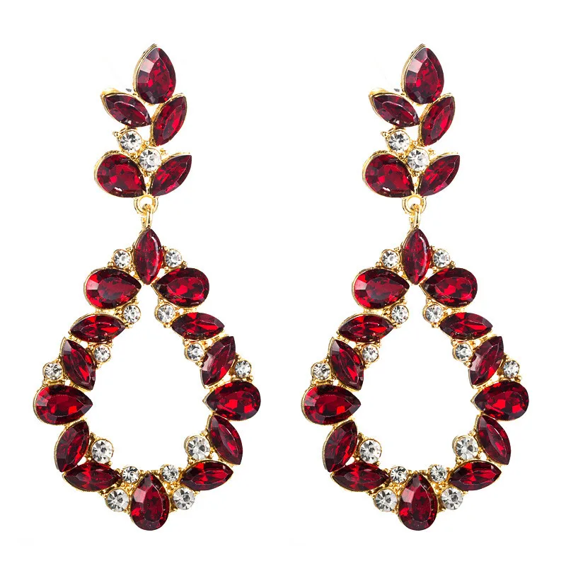 
Creative Drop-shaped Earrings Retro Personality Multi-layer Glass Drill Pendant Earrings 2019 Fashion Female Jewelry Wholesale 