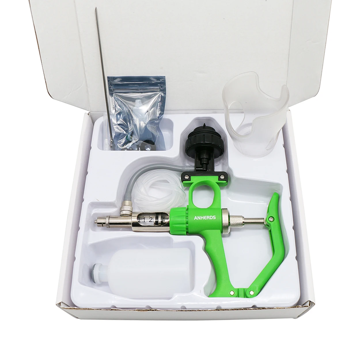 2/5ml Automatic Continuous Poultry Syringe with Bottles Veterinary Liquid Feeding Vaccination Injection Gun