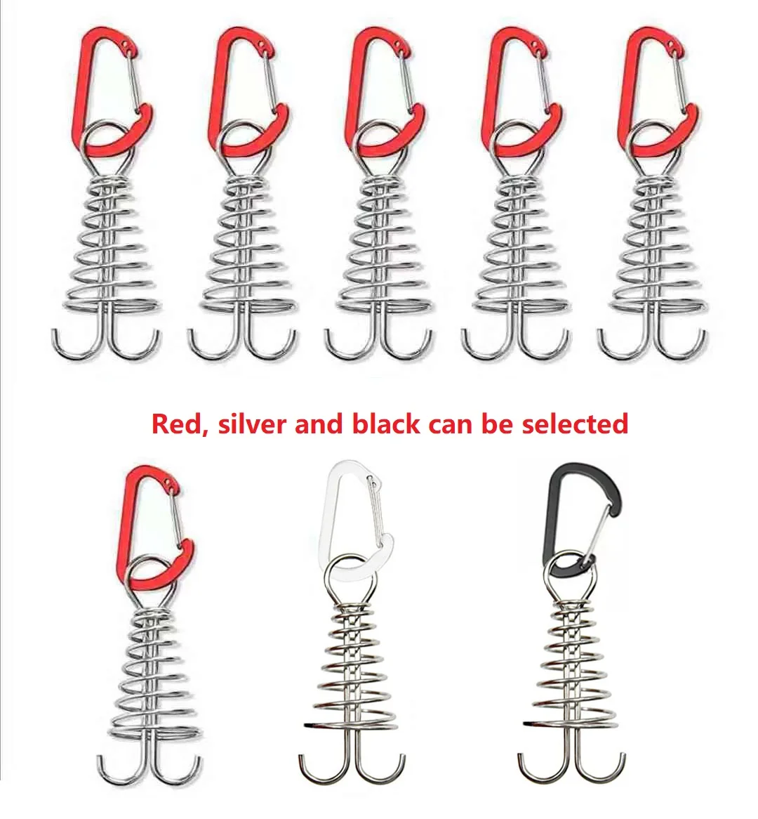hot sale multifunctional Outdoor Camping tent nail Buckle Adjustable Stainless Steel Octopus Rope Buckle Deck Peg With Carabiner