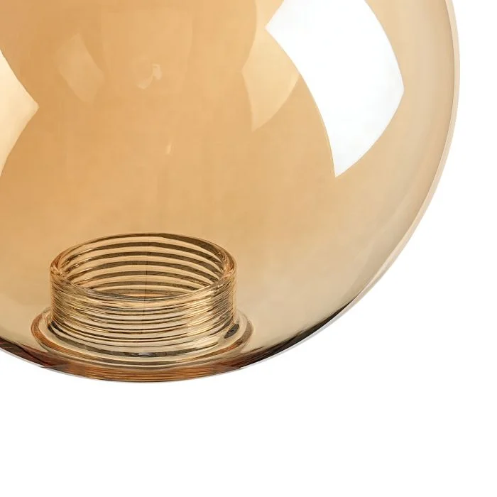 Handmade Replacement Round Amber Colored Screw Borosilicate Glass Globe Light Shade Lamp Cover with Internal G9 Thread
