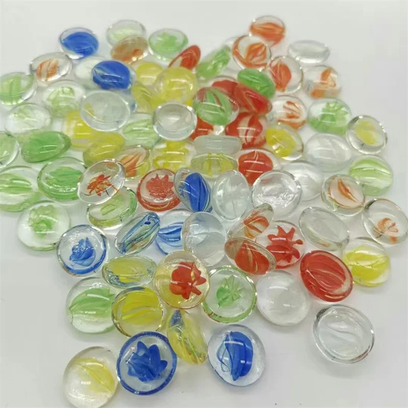 Mini Glass Gemstone Mixed Color Mancala Stone Flat bottom marble beads for home decorative arts craft vase fillers