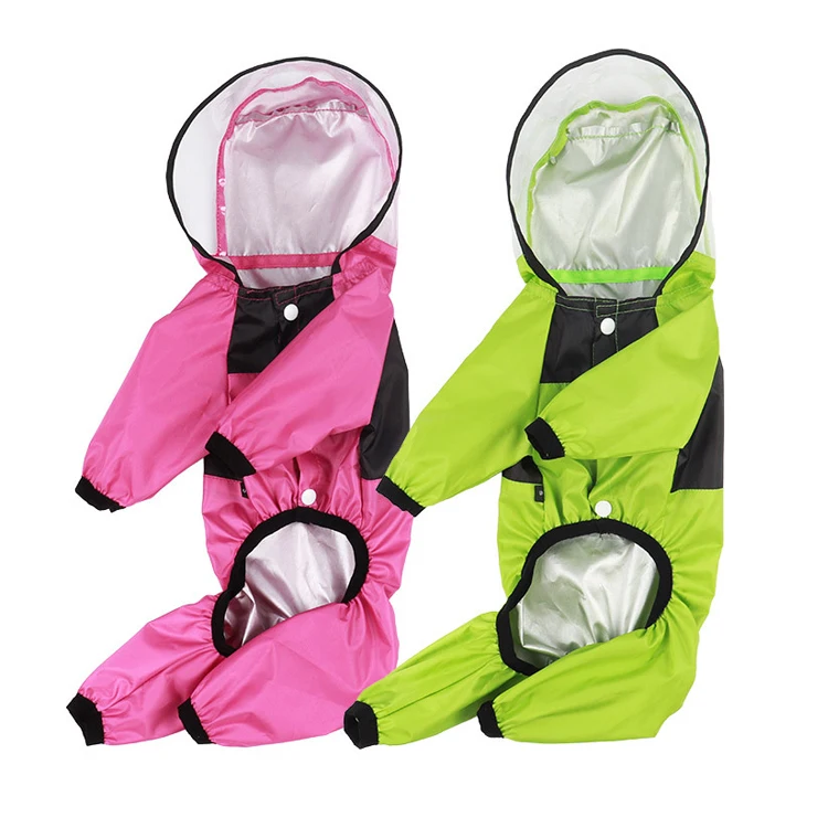 Hot Sale Best Quality All Season Pink Green PU Raincoat Water Proof Dog Clothes