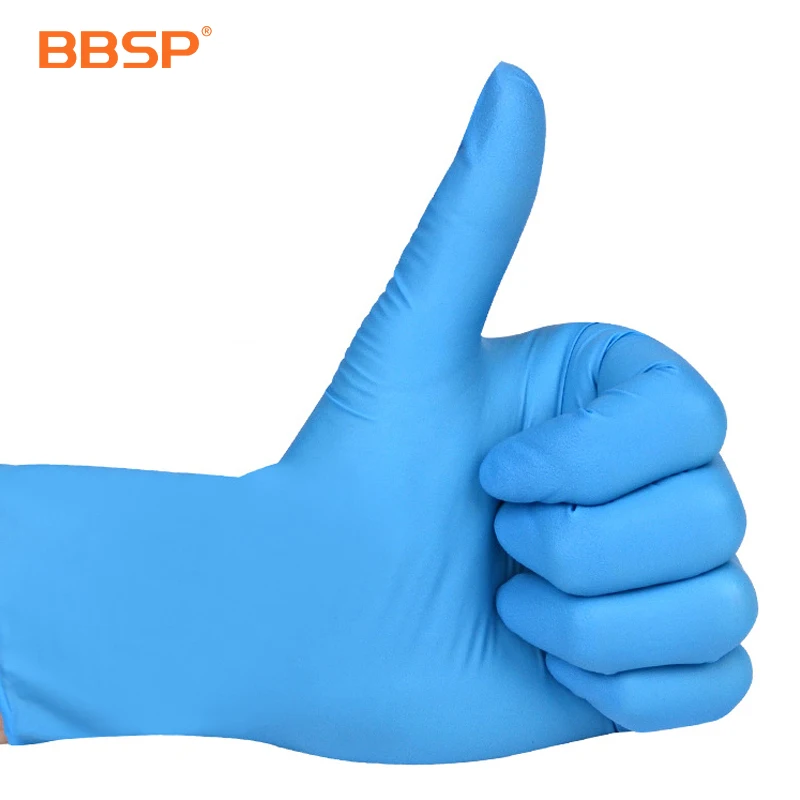 Hot Selling Single-use Powder Free Non Sterile Blue Black White Medical House Nitrile Gloves