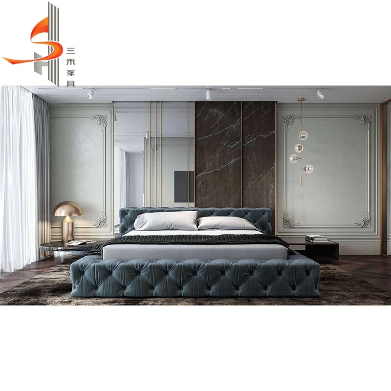 China Sanhe custom 5 star sheraton simple modern hotel bedroom furniture bed for sale