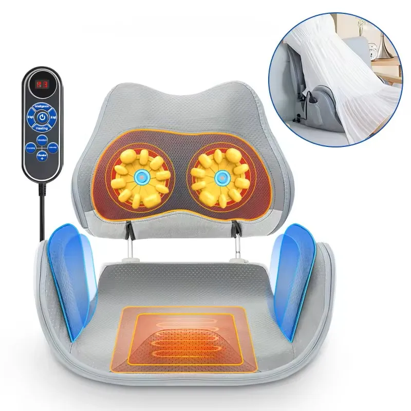 Wholesale Massage Seat Factory Shiatsu Neck Back Massager Body Vibration Massage Cushion With Heating For Back Pain