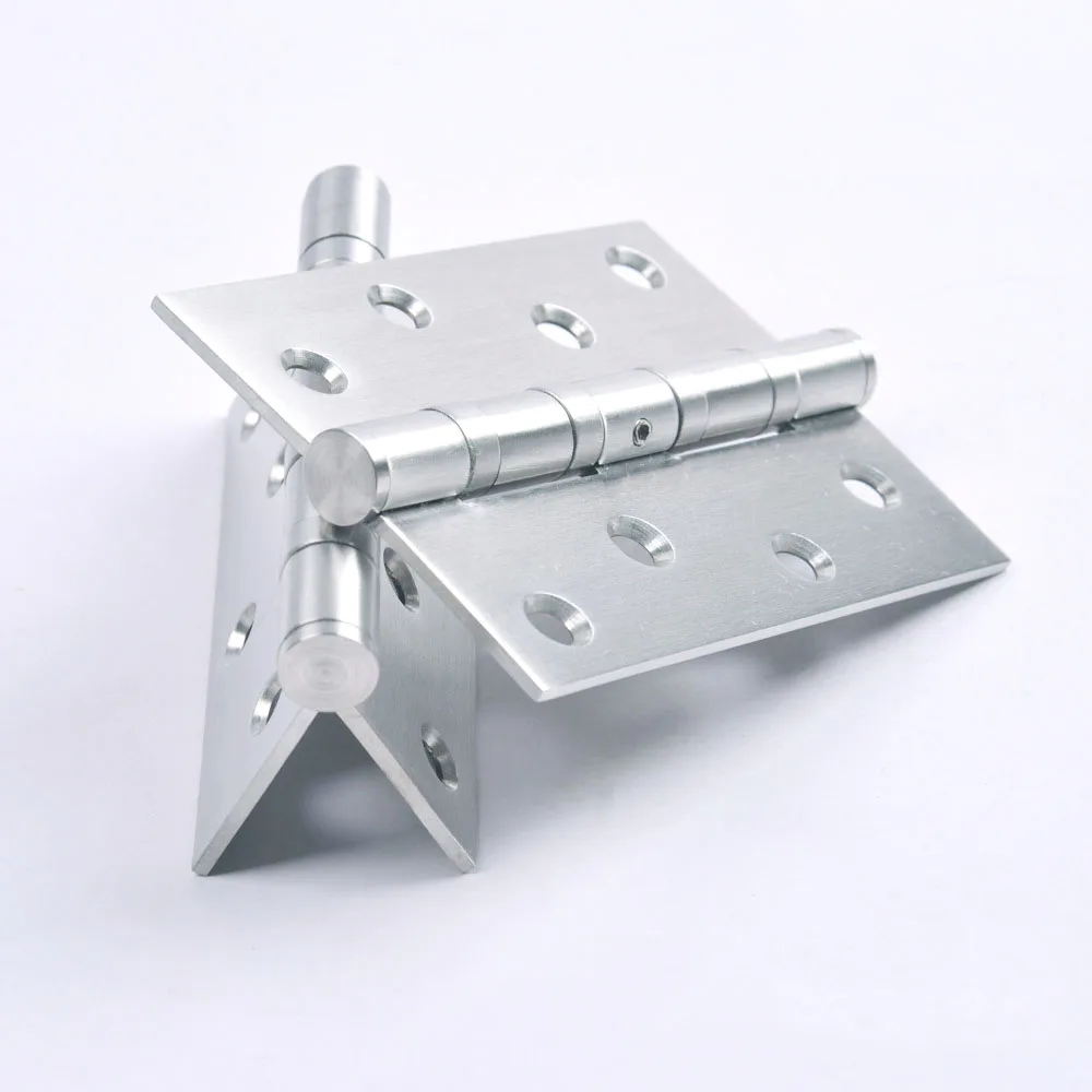 HM1235 4 inch Stainless Steel 201 Hinge Half Large Rounded Corner Frosted Brushed Stainless Steel Color Furniture Hinge