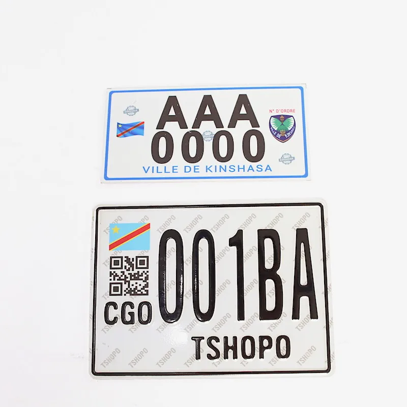 Manufacture Reflective Film Embossing Motorcycle Number Plate Number Metal Aluminum Car plate Sign License Plate