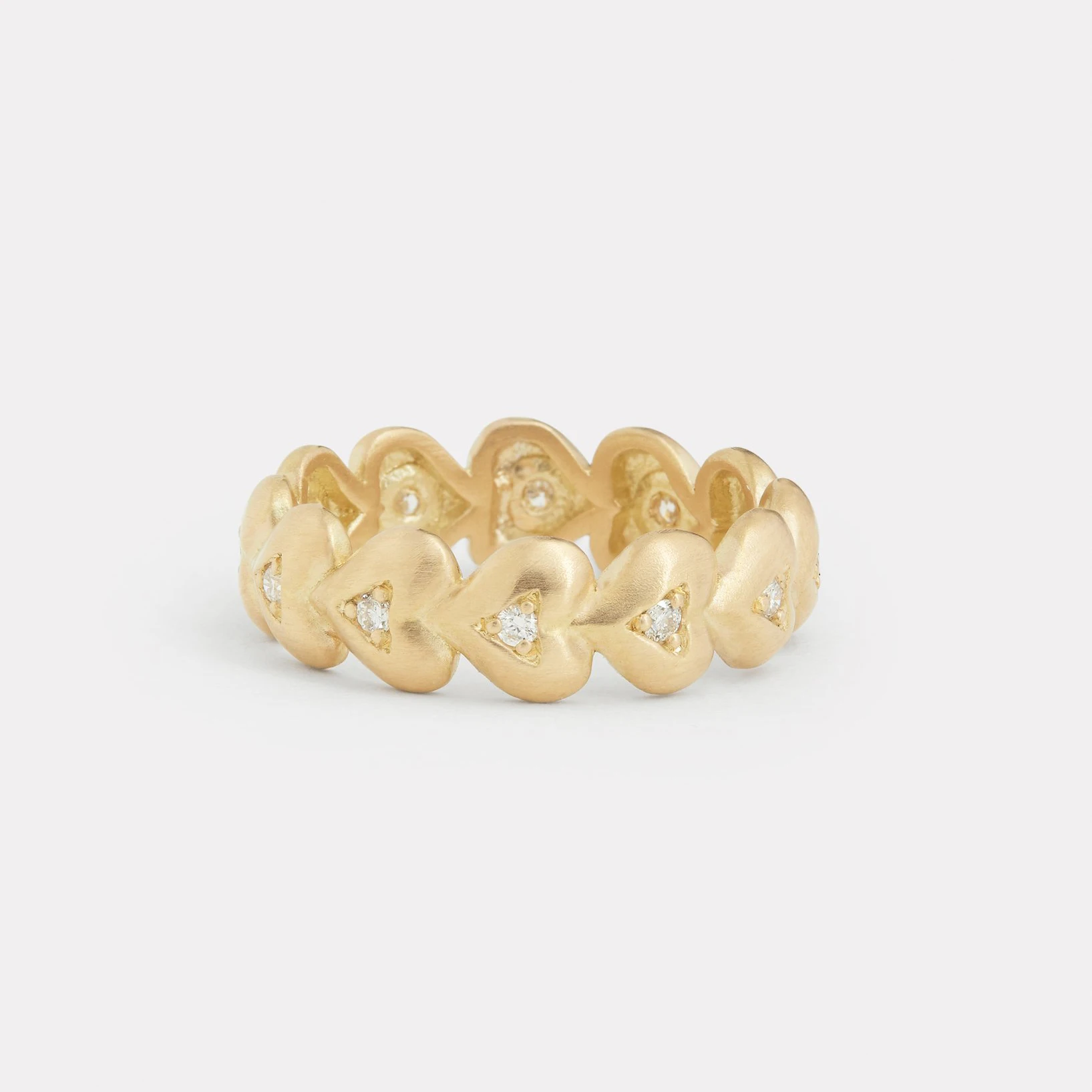 gold color tiny band finger rings cz paved heart band wedding eternal ring for women lady jewelry gift