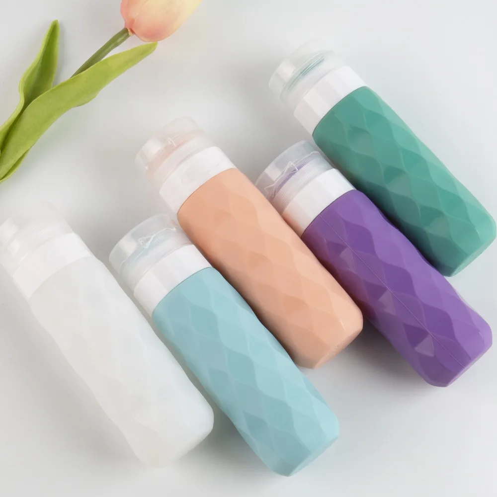 Sinodiving Shampoo Bottle Set Leakproof Refillable Cosmetic Toiletry Container Tube BPA Free Food Grade Silicone Travel Bottle