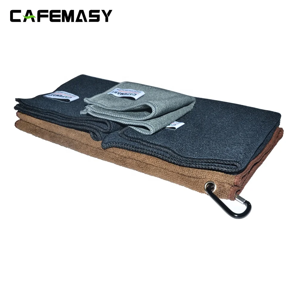 Custom 4pcs Micro Barista Cleaning Towels super Absorbent  coffee maker cleaning cloth Kitchen Tools Cleaning Towel With Hook