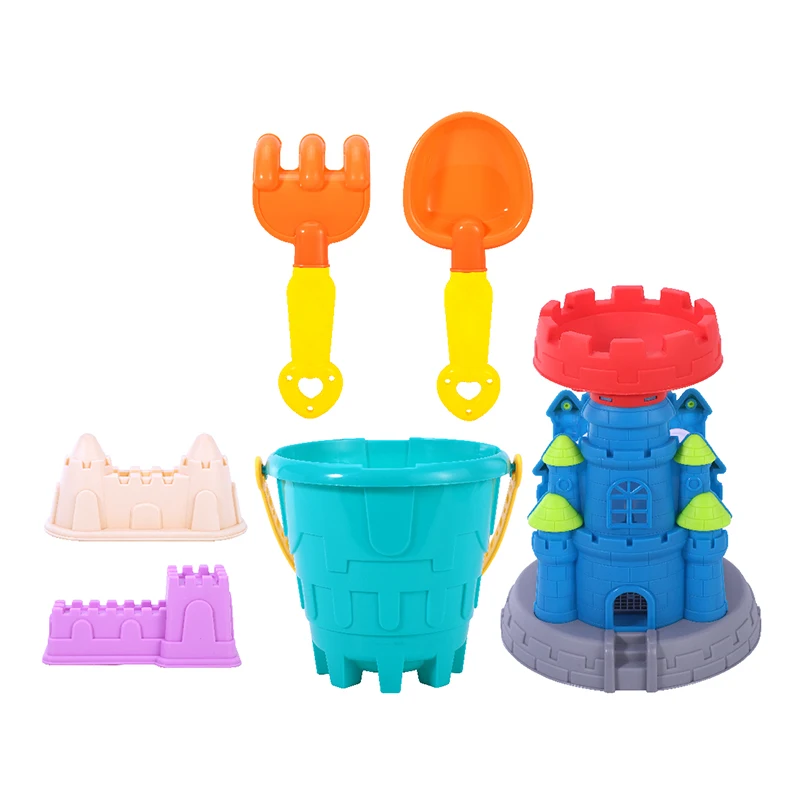 Plastic shovels sand buckets sand princess castle builder play sand toys set for kids