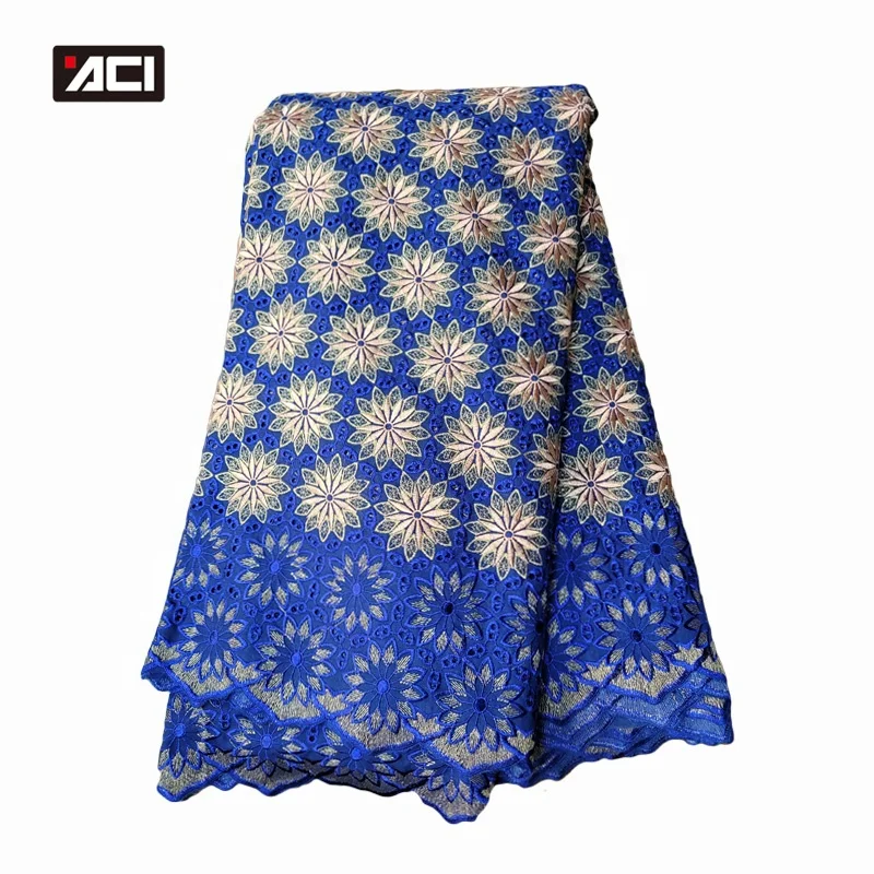 ACI Beauty Products African Loincloth Nigerian Lace Fabric 2024 Swiss Cotton Lace Fabric 5 Yards/Piece For Lady Party