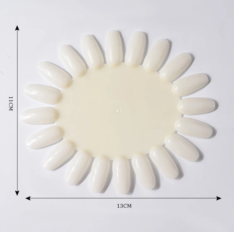 20pcs Natural Circle ABS Plastic Nail Polish Color Palette Chart Oval Nail Color Display Practice Wheel Board