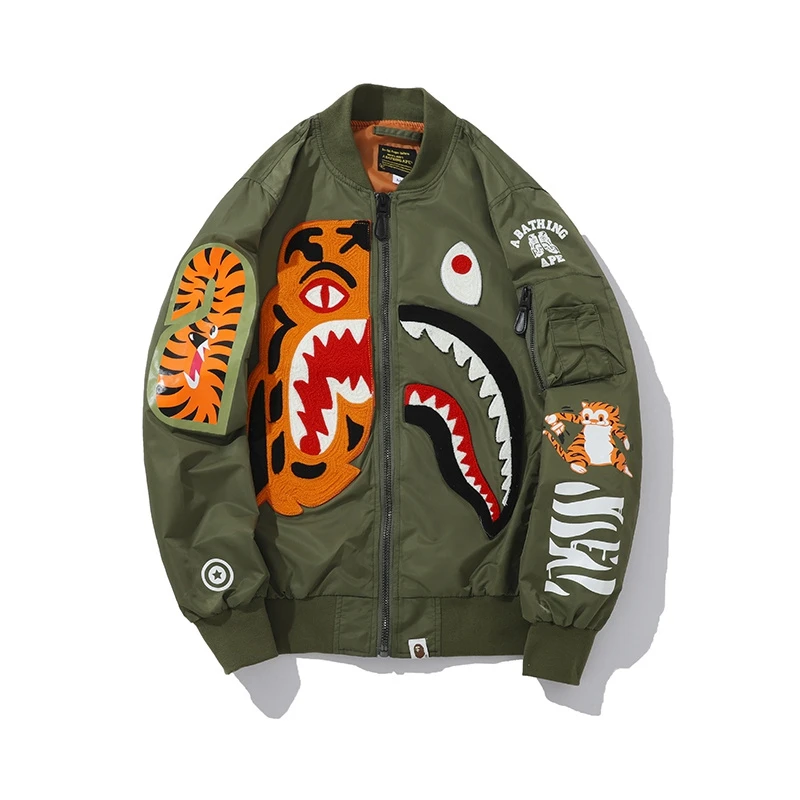 Good Quality Fashion Street Style Bape Shark Jacket Men Windbreaker Jacket Colours New Design Men Windbreaker Jacket